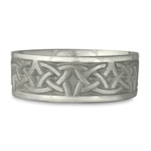 Wide Celtic Arches Wedding Ring in Platinum