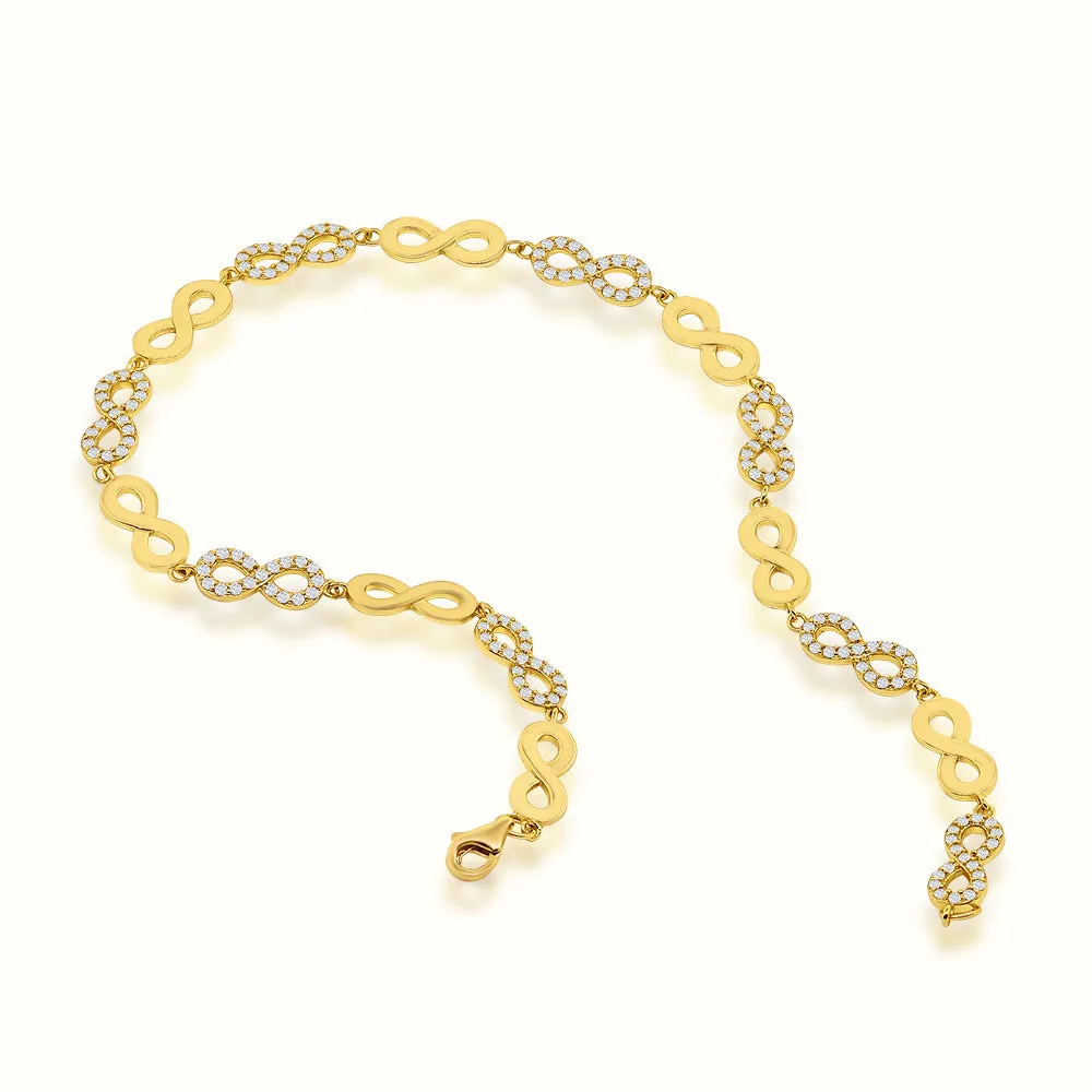 Women's Vermeil Diamond Infinity Anklet